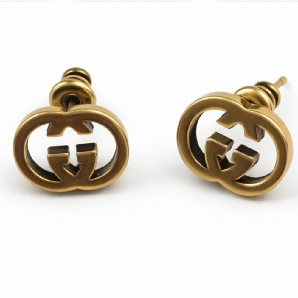 Gucci Interlocking GG Logo Stud Earrings